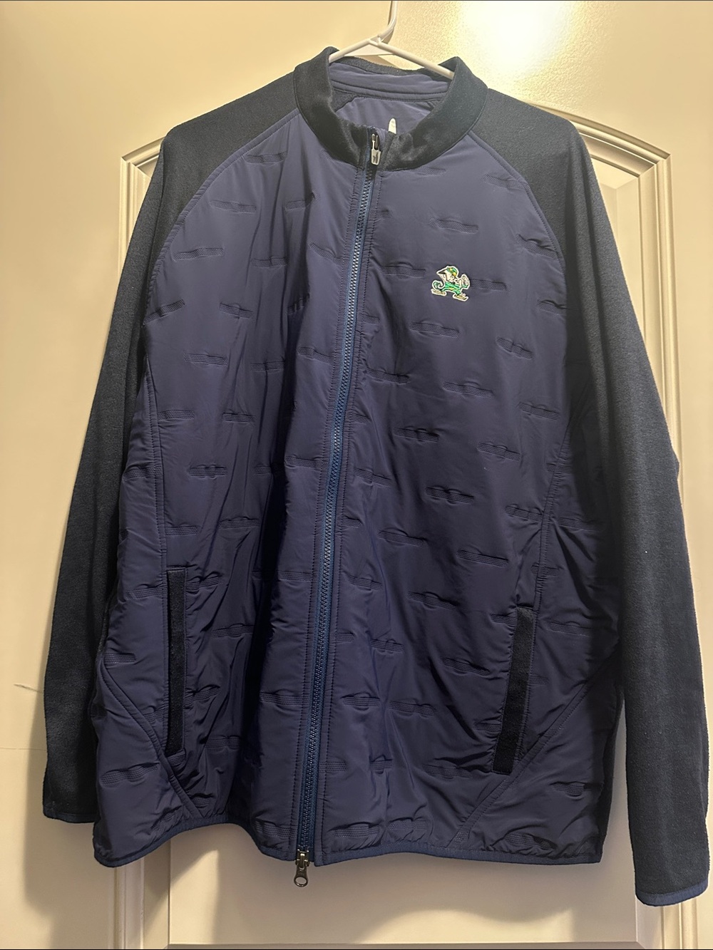 johnnie-O Notre Dame Navy Quilted Full-Zip Jacket